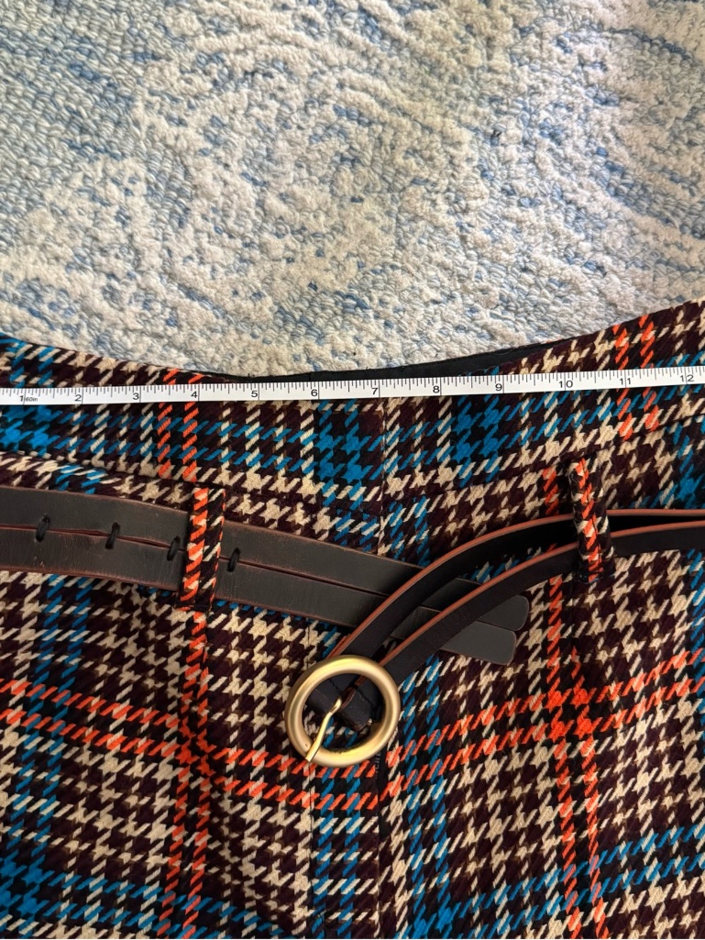 Dorothee Schumacher High-Waisted Plaid Wide-Leg Trousers w/ Belt - Picture 8 of 13